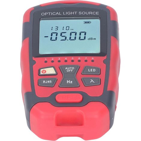 Source lumineuse stable fibre optique, émetteur de puissance optique monomode double longueur d’onde 1310/1550nm, testeur RJ45 intégré, mini wattmètre optique AUA-M1315, version sans batterie (livrée (1/5)