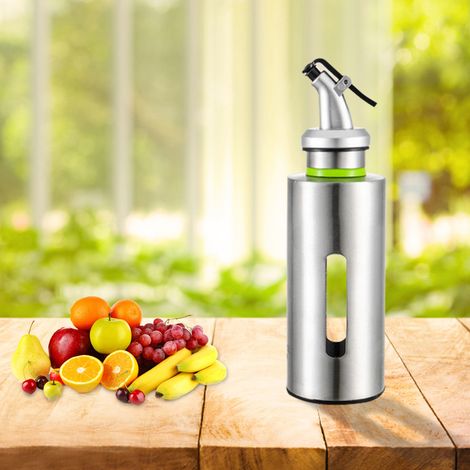 Bouteille d'huile en acier inoxydable de 150 ml, étanche, distributeur de sauce soja et de vinaigre (1/5)