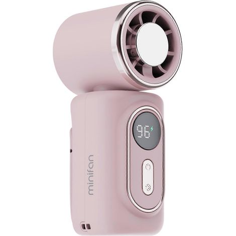 Ventilateur compact à pince pour poussettes et bureau - Rotation à 180°, silencieux et rechargeable par USB, idéal pour le bureau, la chambre et l'extérieur - Rose (1/4)
