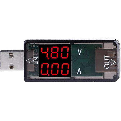 USB-Farb-LCD-Voltmeter, Amperemeter, Strommesser, Multimeter, Ladegerät, USB-Tester (Schwarz)