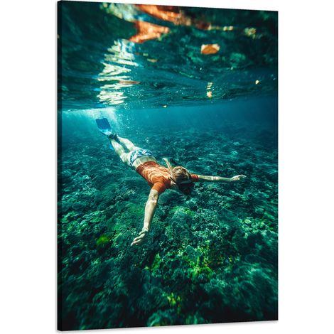 Stampa su tela "Persone che si tuffano nell'oceano" 60x90 cm