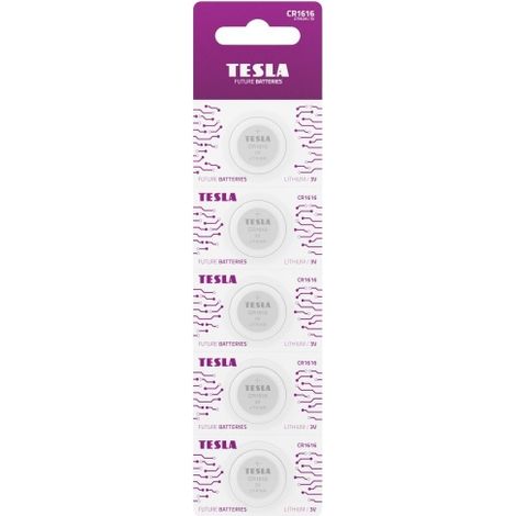 Batterien Tesla CR1616 Lithium 45 mAh (16610520) (5 Stück)
