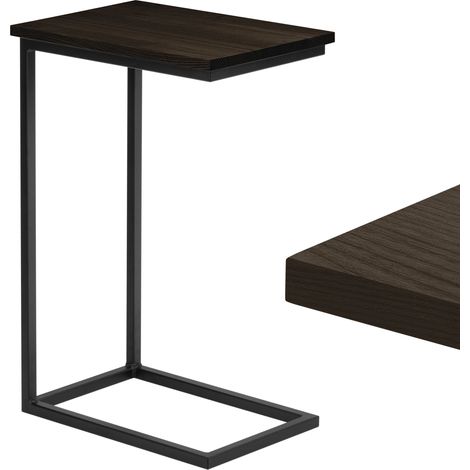 LAMO Manufaktur Beistelltisch  Laptoptisch  Sofatisch  mobiler Kaffeetisch  Nachttisch  45x30x67 cm  Gestell Schwarz  100% Echtholz Massiv Platte farbe: Schwarz
