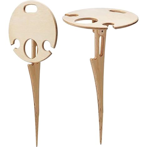Tables de Jardin Nouvelle Table à Vin Pliante Extérieure Table de Pique-Nique de Plage Portable avec Porte-Bouteille pour Voyage de Jardin, Extérieur, Camping, Pique-Nique, Plage (1/2)