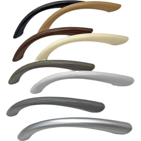 6PCS Silver Curved Drawer Handles for Furniture (black) (1/5)