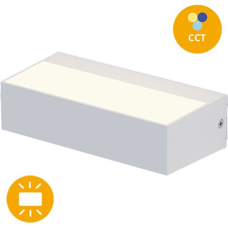 Lampada da parete corvo ip65 9w led cct 3000/4000/6500k l.17,1xw.4,6xh.8,3cm white