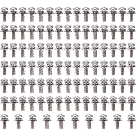 Vis à tête cylindrique croisée avec rondelles plates, 100 pièces, boulons taraudeurs en acier inoxydable 304, écrous (1/5)