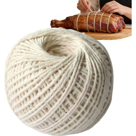 Ficelle Alimentaire 85m Coton Alimentaire Doux 2mm Ficelle Alimentaire pour Rôtir et Cuire pour Dinde, Saucisse, Rôti, Rôtissage, Emballage, Jardinage, Crochet, Tricot, (1/5)