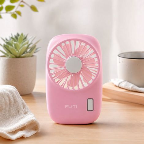 Powerful Mini Portable Fan, 2-Speed USB Rechargeable Fan, Compact and Lightweight for Home, Office, and Travel, Pink (1/5)
