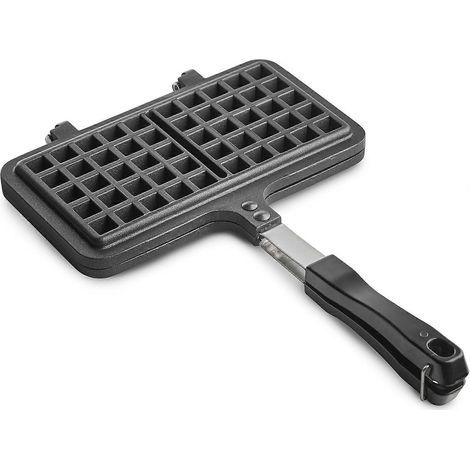 Gaufrier de table, gaufrier double en aluminium moulé sous pression, gaufrier antiadhésif avec poignée résistante au froid (1/5)