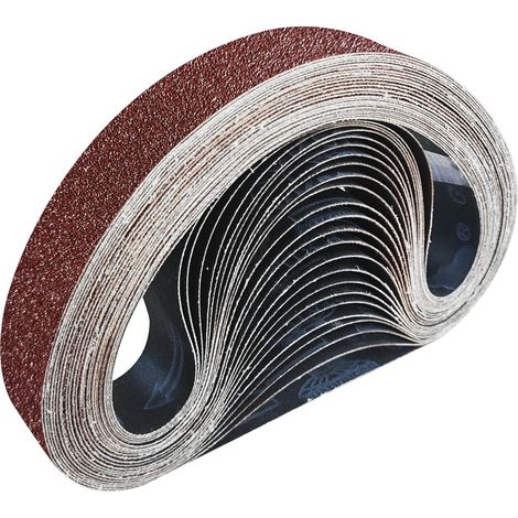 Lot de 25 bandes abrasives 30 x 533 mm, 5 x grain 80/120/150/240/320 pour ponceuse à bande (1/5)