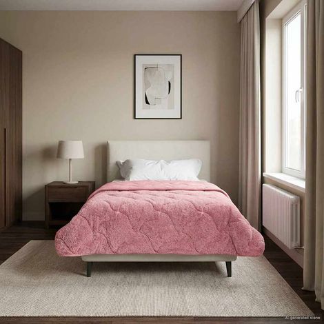 Teenpull – Winterbettdecke Rosa 140 x 220 cm Mikrofaser und Teddy-Fleece (1/5)