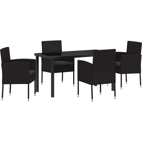 Maison Exclusive - Ensemble de salle à manger pour jardin 5 pcs Noir polyrotin (1/5)