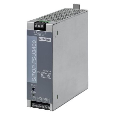 Convertisseur DC-DC Siemens, SITOP PSU3400, Montage rail DIN, 256W, 1 sortie, 24V c.c., 10A ( Prix pour 1 )
