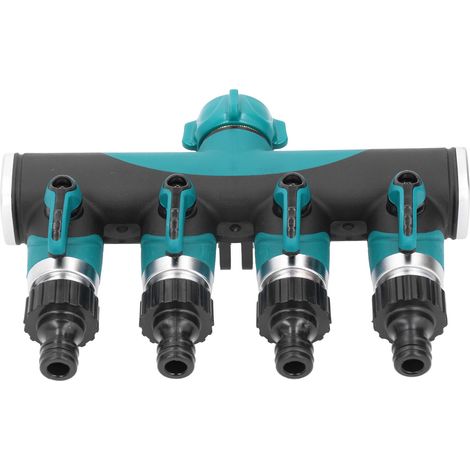 4-Wege-Schlauchverteiler, Metallventil, Wasserverteilungsregler, Anschluss, Garten- und Rasenprodukt (1/5)