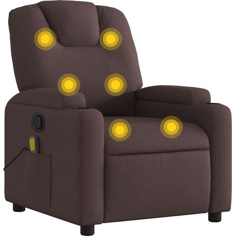 Maison Exclusive - Massagesessel Dunkelbraun Stoff