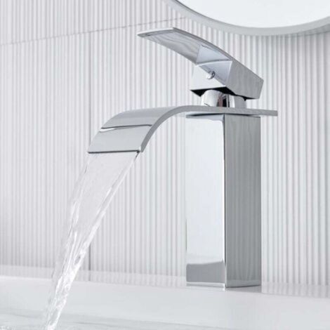 Robinet cascade de salle de bain, brossé, robinet à poignée unique, tuyau d'alimentation en eau (chaude et froide), évier de camping-car, hôtel de ferme