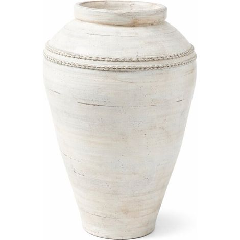 Anfora Terracota 55X55X77 Decape Blanco (1/2)