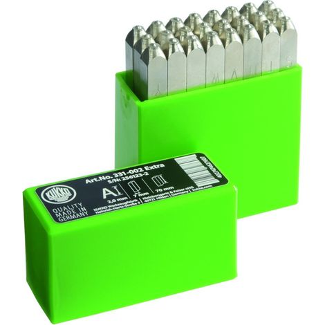 Schlagbuchstaben-Satz vernickelt Schrifthöhe 6mm KUKKO (1/4)