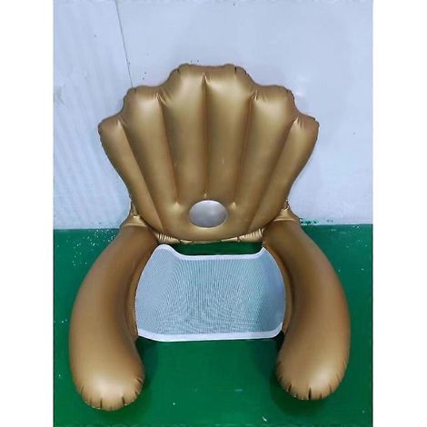 Fauteuil flottant gonflable en forme de coquillage avec filet, matelas de piscine pliable en PVC pour la plage et la détente dans l'eau en été (1/5)