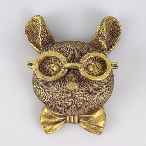 Tête de Souris en Résine - 1 Pièce - Style Bronzé Ancien - Décoration Murale 3D Réaliste - Pour Salon et Bureau - Couleur Bronze (1/5)