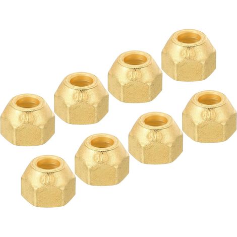 3/8 SAE Thread Brass Flare Cap Matte Surface 8 Pack (1/5)