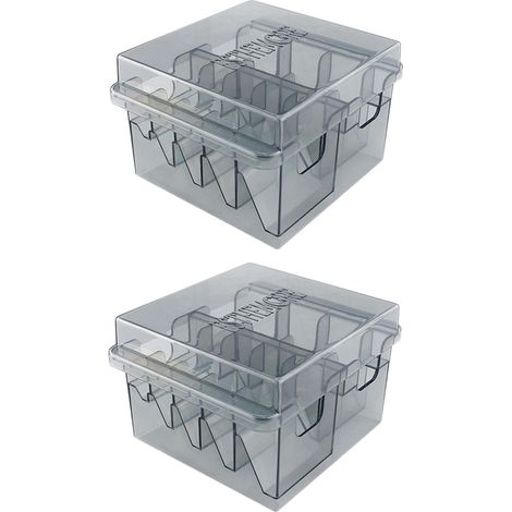 2X Grille Boîte de Rangement de Base pour 8 Pièces Séries Tondeuse à Cheveux Tondeuse Limite Peigne Guide Peigne Outil de Coiffeur pour Guide Peignes (1/5)