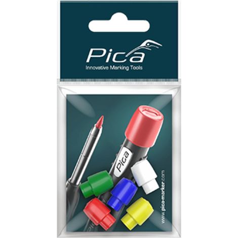 Pica Dry 5 x farbige Stiftkappe Rot Blau Grün Gelb Weiß (1/5)