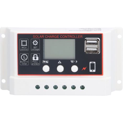 Contrôleur solaire batterie lithium 10A, régulateur photovoltaïque avec fonction de protection simplifiée (1/5)