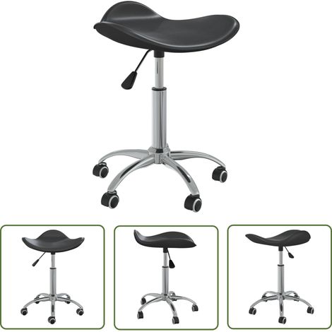 INLIFE Chaise pivotante de salle à manger Noir Similicuir (1/5)