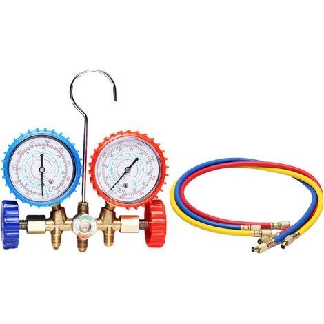 Kit d’outils pour climatisation automobile – ensemble en alliage léger avec manomètres AC, 4 pièces (1/5)
