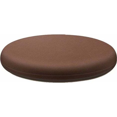 Cuscino rotondo per sedia 40 cm, cuscino per sedia da interni con fodera sfoderabile, cuscino per sedia da pranzo lavabile, cuscino per sedia in memory foam spesso 4 cm, marrone-Crezuo
