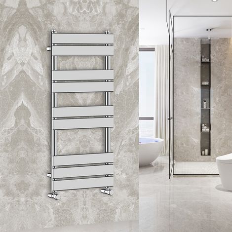 WarmeHaus Flat Panel Bathroom Heated Towel Rail Radiator Ladder Chrome 1000x450mm (1/4)