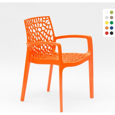 Grand Soleil – Chaise de jardin empilable en polypropylène – Accoudoirs ergonomiques – Résistante aux intempéries – Confort optimal pour professionnels