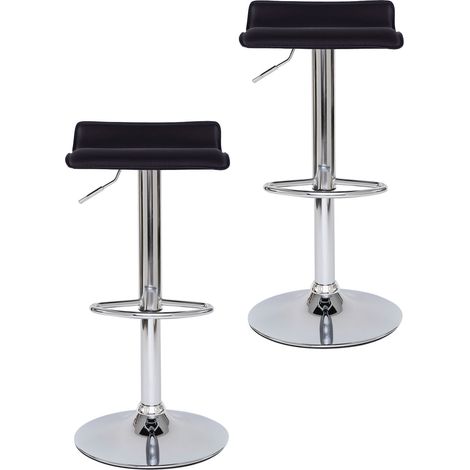 dibea Barhocker 2er Set, Bequemer Drehhocker mit PU-Leder, verchromtem Gestell & Höhenverstellung, Modell 4 (1/5)