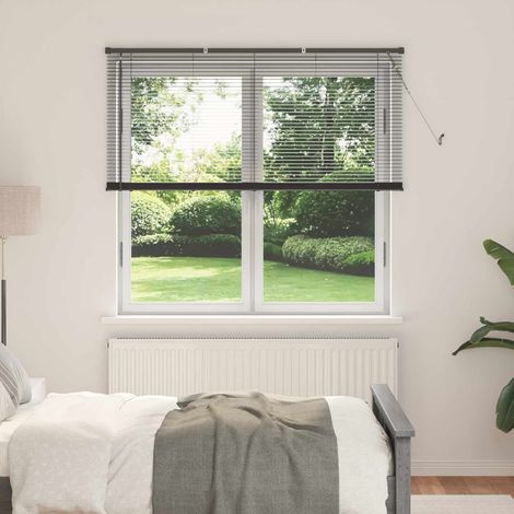 Venetianer Jalousie Silber Grau 150 x 130 cm PVC