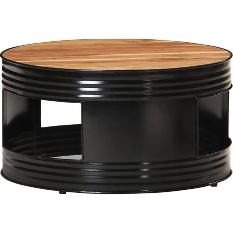 Couchtisch Schwarz 68x68x36 cm Akazie Massivholz