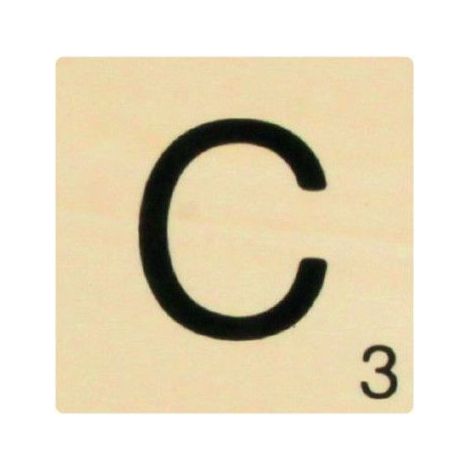 Lettre décorative - CTOP - C - Bois - 10 x 10 cm - Marron (1/2)