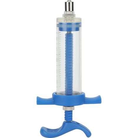 Seringue en acier plastique 30 ml pour injection animale avec accessoires soins bétail et volaille bleu (1/5)