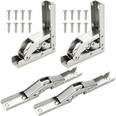 4 pezzi Cerniere pieghevoli a sovrapposizione completa da 90 gradi Cerniere per porte in acciaio inossidabile Cerniere invisibili per mobili da cucina con 16 viti per porta dell'armadio 6,86  82,2 cm (1/4)
