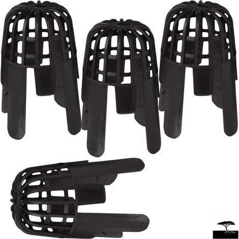 Pack of 4 Black Gutter Balloon Outlet Guards, Fits 68 mm Pipes - Keeps Downpipes Free from Blockages Caused by Leaves, Moss or Other Debris, Flexible and Easy to Fit (1/5)