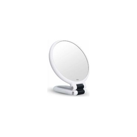 Miroir Grossissant x15 Double Face Miroir Pliable avec Poignée, Miroir de Maquillage à Main Miroir à Palette de Coiffeurs Miroir Pliant Utilisé pour Divers Détails de Maquillage (blanc) - Crezuo (1/4)