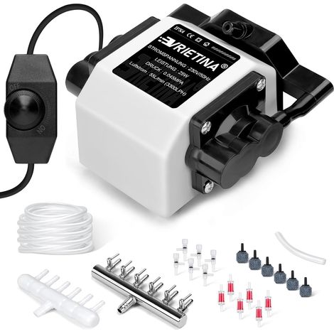 25 W Aquarium Air Pump with 6 Outputs, Pond Aeration, 3300 L/H (1/5)