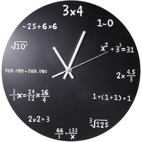 Horloge murale en acrylique avec formules mathématiques - Décoration DIY pour salon, bureau ou maison - Design moderne (1/5)