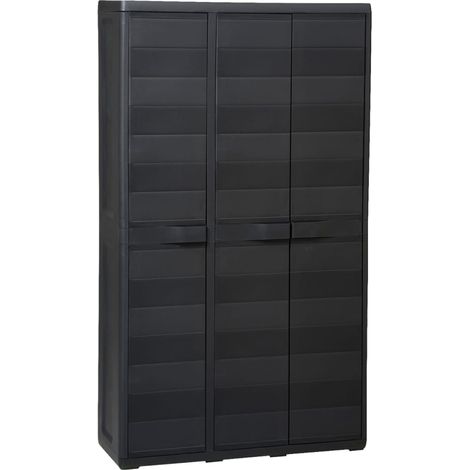 Gartenschrank mit 4 Regalen Schwarz