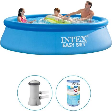 Intex Aufblasbares PVC Schwimmbecken 366 cm Durchmesser 76 cm Höhe (1/5)