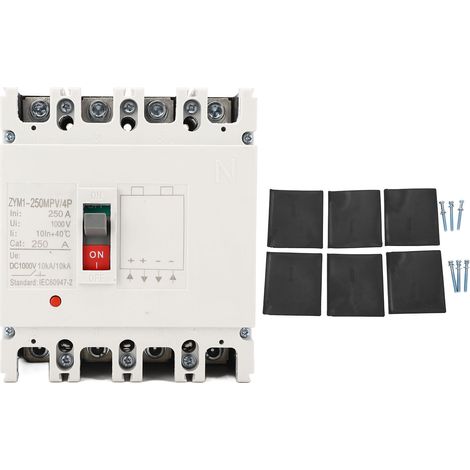 Disjoncteur compact 4P 1000V 200A, contact argenté, interrupteur MCCB pour batterie solaire, protection circuit électrique robuste. (1/5)
