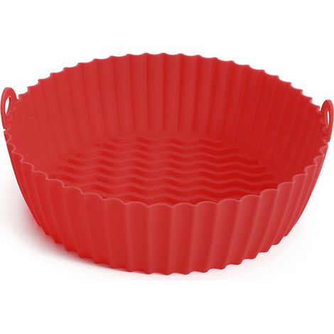 Lot de 2 moules silicone pour friteuse à air, ronds 8,5 pouces, coloris rouge (1/5)