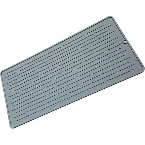 tapis égouttoir de cuisine, support isolant thermique pour évier (gris) (1/4)