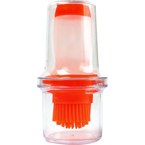Silicone Bbq Huile Bouteille Brosse Cuisson Pâtisserie Brosse Sauce Silicone Pliant Entonnoir Brosse De Nettoyage(orange) (1/5)